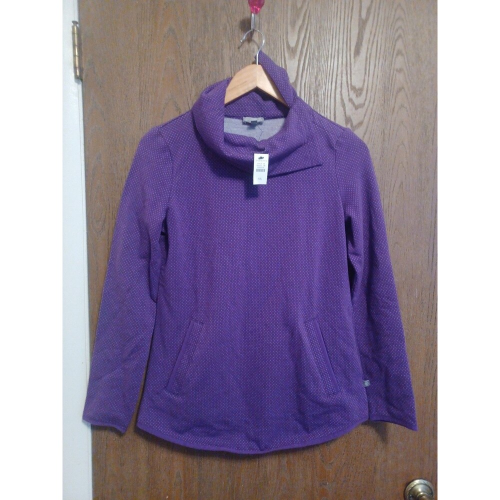 Talbots Womens Purple Polka Dot Sweatshirt Size XS